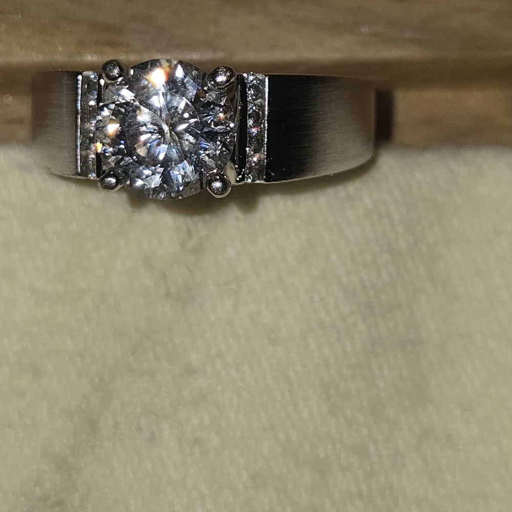 Diamonique And Silver Ring